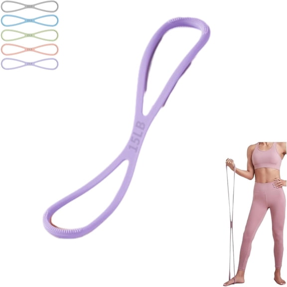 8-Shaped Silicone Resistance Band with Massage Grips, Figure Eight Exercise Band for Arms, Strength Training Loop Band for Fitness, Home Workout Equipment