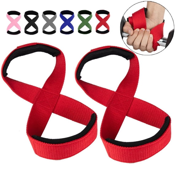 8-Shaped Support Strap, Figure 8 Weight Lifting Wrist Straps, Gym Fitness Training Equipment for Strength Lifting