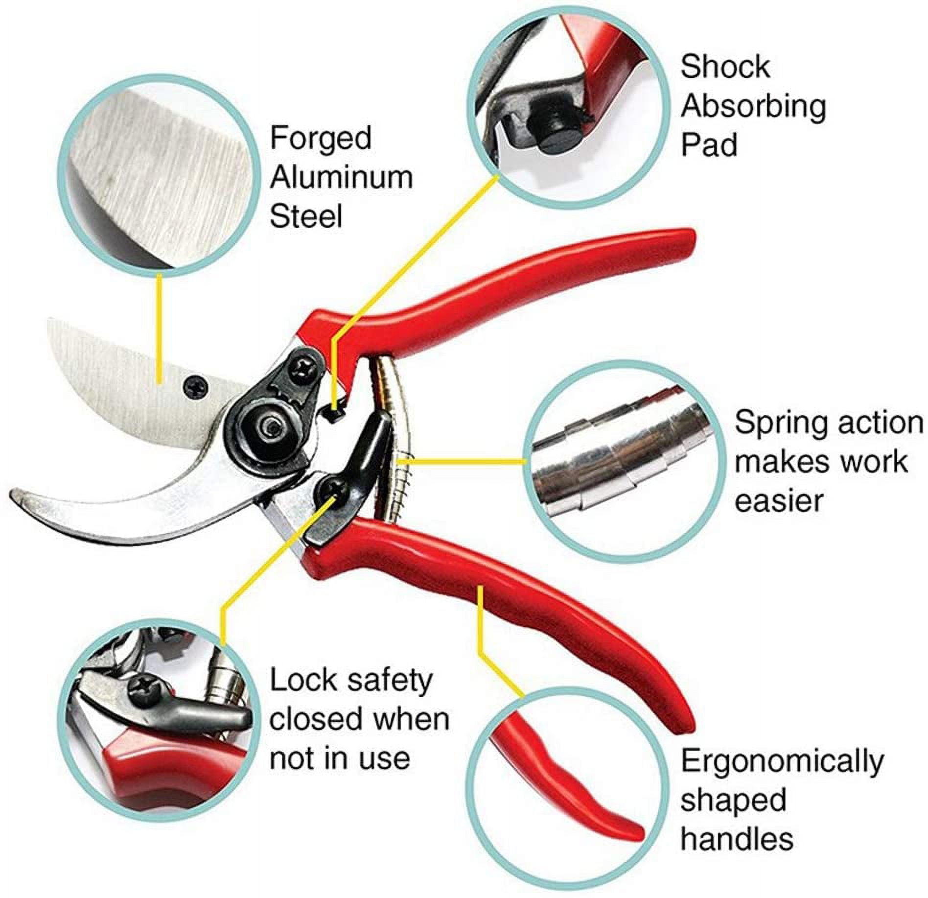 8" Sharp Bypass Pruning Shears Japanese Steel Premium Hand Pruner