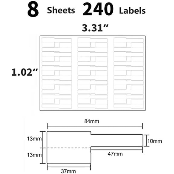 8 Sheet 240 Pcs Cable Labels for Management, Colorful Waterproof Cord Tags for Electronics, Self Adhesive Tear Resistant Wire Labels for Laser Printer and Handwriting
