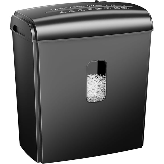 8-Sheet Micro Cut Paper Shredder P-4 High Security for Home Office Use with Handle, Shreds Credit Card/Staple 4 Gallons() Visual Window Wastebasket