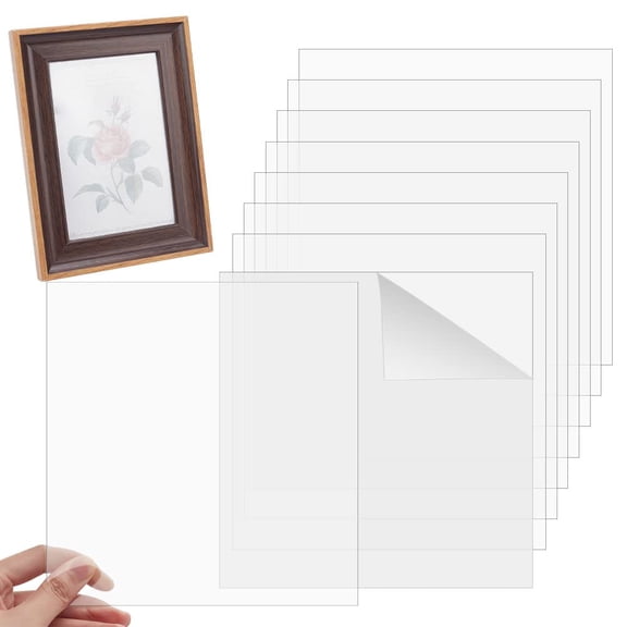 8 Sheet PET Plastic Sheets Double Coated Rectangle Clear 301x300x0.4mm