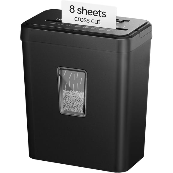 8-Sheet Paper Shredder, 4.23 Gallon Cross Cut Shredder for Home Office, P-4 High Security Shredders for Credit Card Staple Clip, Portable Handle Design