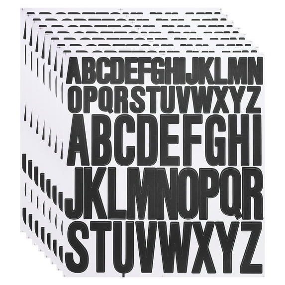 8 Sheet Vinyl Letter Sticker, 1 Inch, 2 Inch 416Pcs Stick Letters, Black