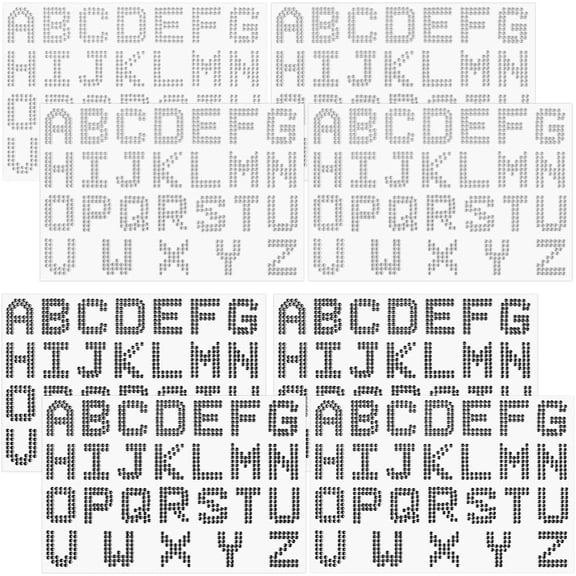 8 Sheets 2 Style Letter A~Z Acrylic Hotfix Rhinestone Self-Adhesive Acrylic Rhinestone Mixed Color 150x219~220x0.5~1mm 4 sheets/style
