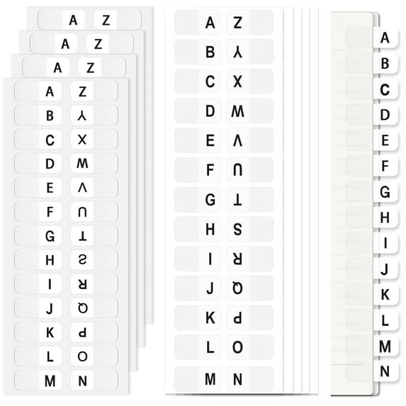 8 Sheets 26 Letter Index Tabs,Bexikou A-Z Alphabet Index Tabs,Small Sticky Tabs Label Stickers for Office Notebook Textbook Dictionary File