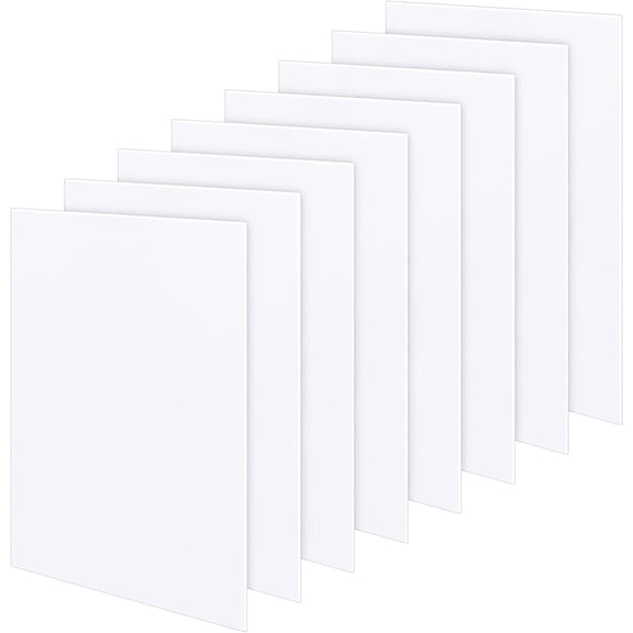 8 Sheets 2mm A4 White Foam Expanded Sheet for Signage Displays and Digital Screen Printing 11.8x7.8inch
