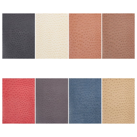 8 Sheets 8 Colors Ostrich PVC Imitation Leather Fabric for Upholstery Bags Mixed Color 30x21cm 1 sheet/color diy