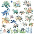 thumbnail image 1 of 8 Sheets 8 Styles Turtle Window Sticker Self Adhesive Sea Grass Ocean Wall Decals Peel and Stick Clings PVC Waterproof Decor, 1 of 9