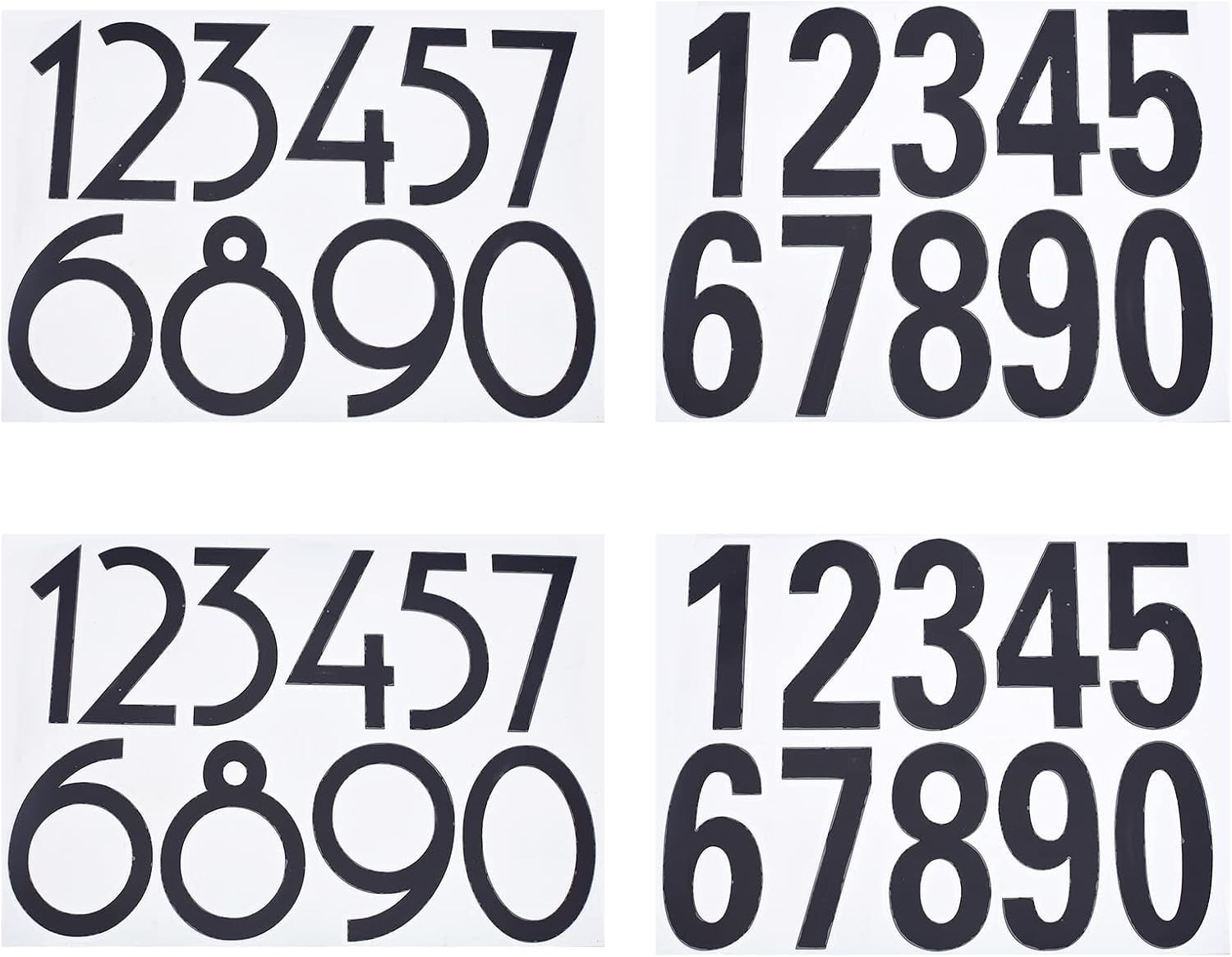 8 Sheets Black PET Reflective Mailbox Numbers Sticker 2 Style Self ...