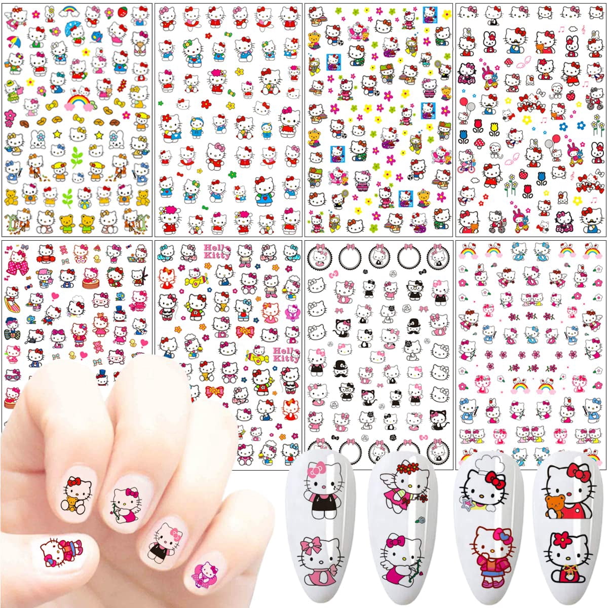 8 Sheets Cartoon Nail Stickers 3D Self Adhesive Nail Decals For Women 8-sheets-cartoon-nail-stickers-3d-self-adhesive-nail-decals-for-women