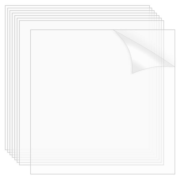 8 Sheets Clear PET Sheet 9.84 x 9.84 Inch Transparent 0.5mm Thin Plastic Sheets Thin Acrylic Panel for Crafts, Picture Frames, Painting DIY Display