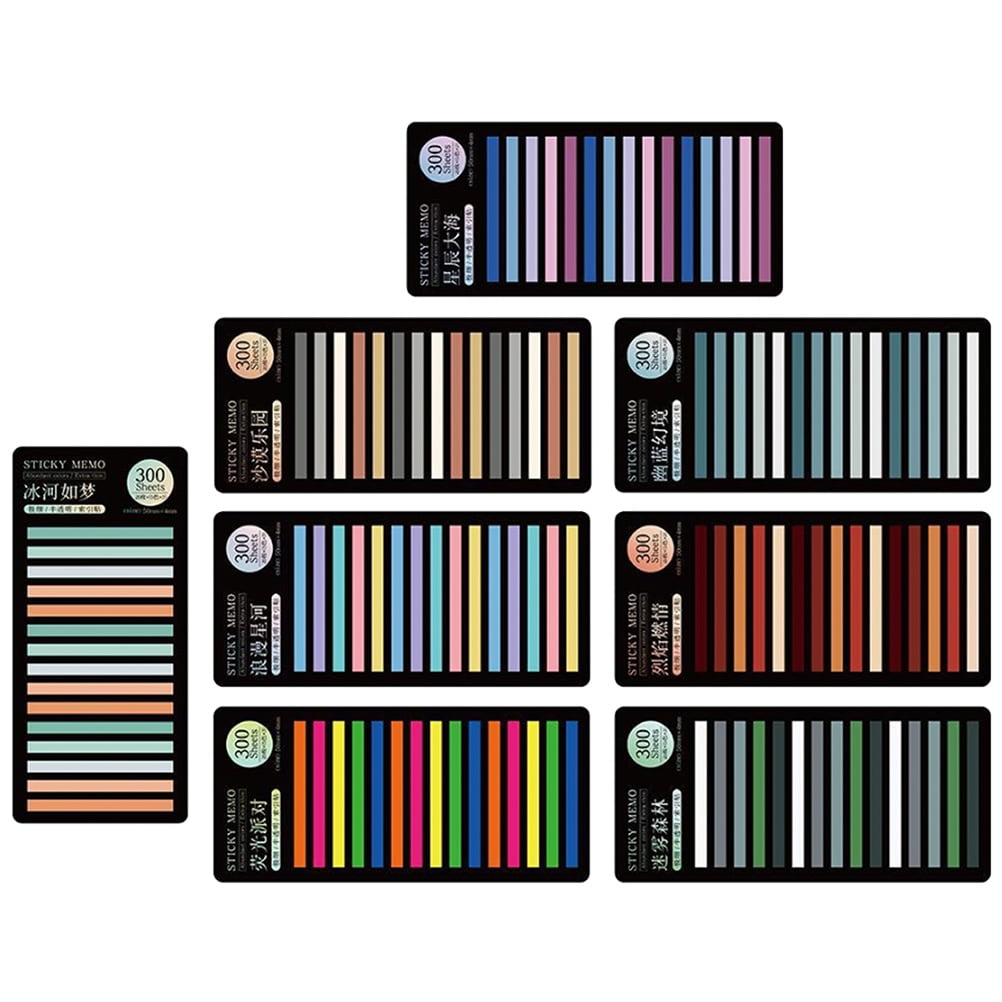 8 Sheets Colorful Sticky Notes Reading Strips Sentence Markers