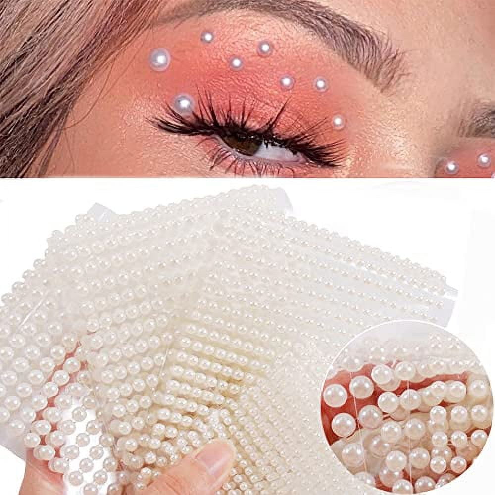 EXCEART 16 Sheets Face Pearl Sticker Eyebrow Stickers