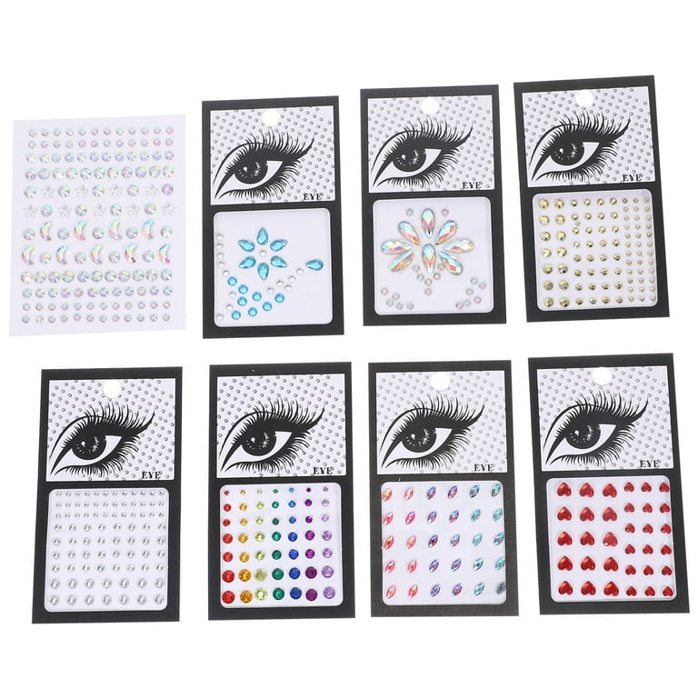8 Sheets Face Jewels Face Gems Stick on Makeup Rhinestone Sticker for Party  Festival 