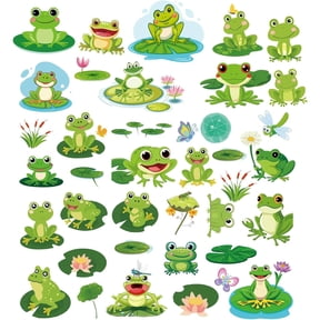 8 Sheets Frog Wall Stickers Animal Stickers Window PVC Waterproof Self Adhesive Wall Decals Removable for Window Decor Clings