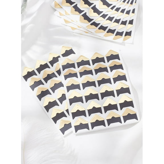 8 Sheets Gold Scrapbook Photo Corners Photo Corner Stickers Self-Adhesive Photo Mounting Corners Self-Adhesive Photo Corners for Memory Books Scrapbook Albums and DIY Journals