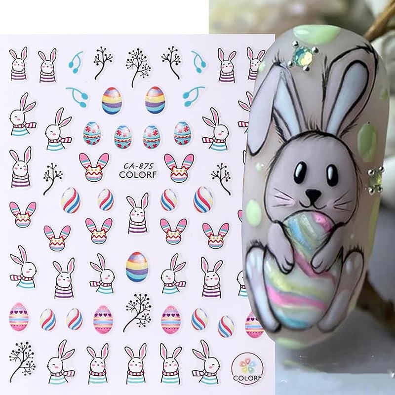 500 Pcs Easter Bunny Stickers Roll - 1.5 Inch Glitter Laser Rabbit Stickers For Crafts, Party Favors 2 thumbnail image