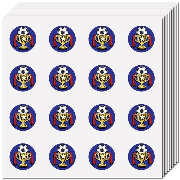 8 Sheets Plastic Waterproof Self-Adhesive Picture Stickers Cartoon Decals for Kid's Art Craft Football 150x150mm Sticker: 25mm