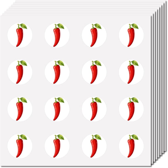 8 Sheets Plastic Waterproof Self-Adhesive Picture Stickers Cartoon Decals for Kid's Art Craft Hot Pepper 150x150mm Sticker: 25mm DIY