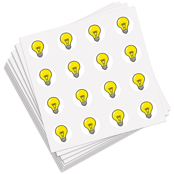 8 Sheets Plastic Waterproof Self-Adhesive Picture Stickers Cartoon Decals for s Art Craft Bulb 150x150mm Sticker: 25mm for DIY
