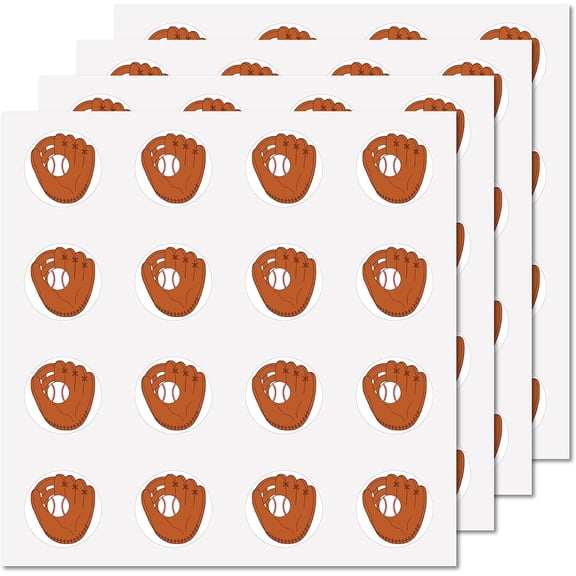 8 Sheets Plastic Waterproof Self-Adhesive Picture Stickers Round Dot Cartoon Decals for Kid's Art Craft Baseball 150x150mm Sticker: 25mm