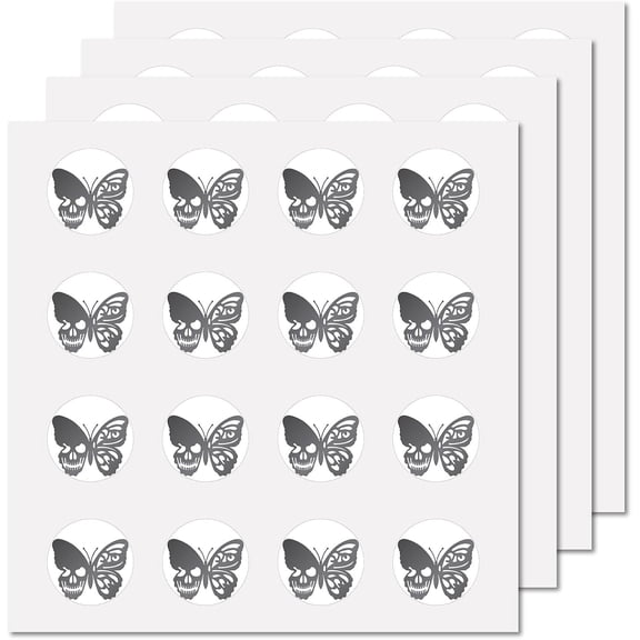 8 Sheets Plastic Waterproof Self-Adhesive Picture Stickers Round Dot Cartoon Decals for Kid's Art Craft Butterfly 150x150mm