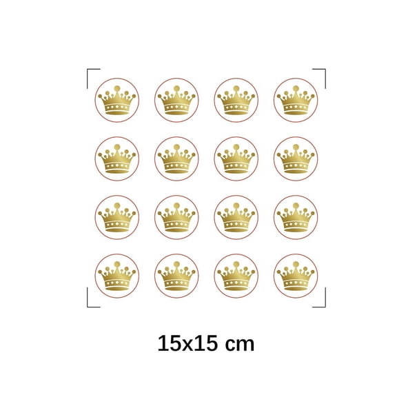 8 Sheets Plastic Waterproof Self-Adhesive Picture Stickers Round Dot Cartoon Decals for Kid's Art Craft Crown 150x150mm Sticker: 25mm Plastic