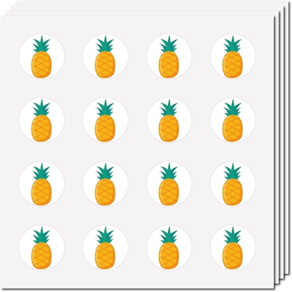 8 Sheets Plastic Waterproof Self-Adhesive Picture Stickers Round Dot Cartoon Decals for s Art Craft Pineapple 150x150mm Sticker: 25mm