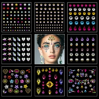 8 Pack Face Jewels For Rhinestones Gems Stickers Crystal Self-adhesive  Bejeweled Crafting (8 Pack)