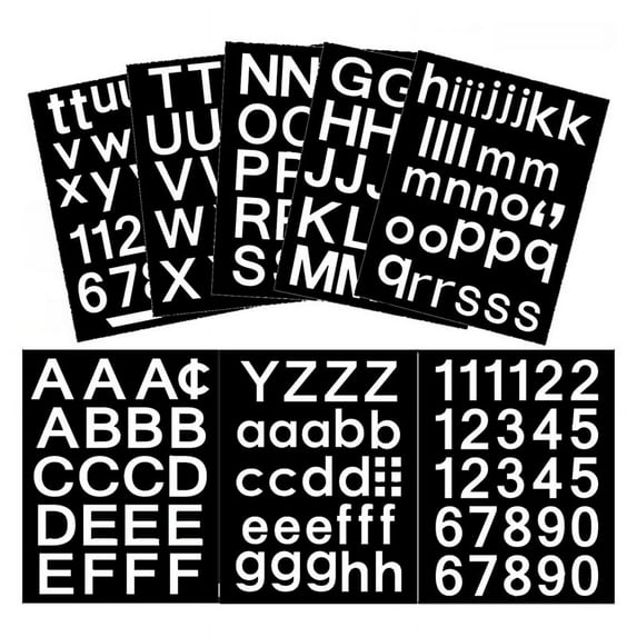 8 Sheets Self-Adhesive Vinyl Letters Numbers Kit, Mailbox Sticker for Mailbox,Signs,Window,Cars,Address Number