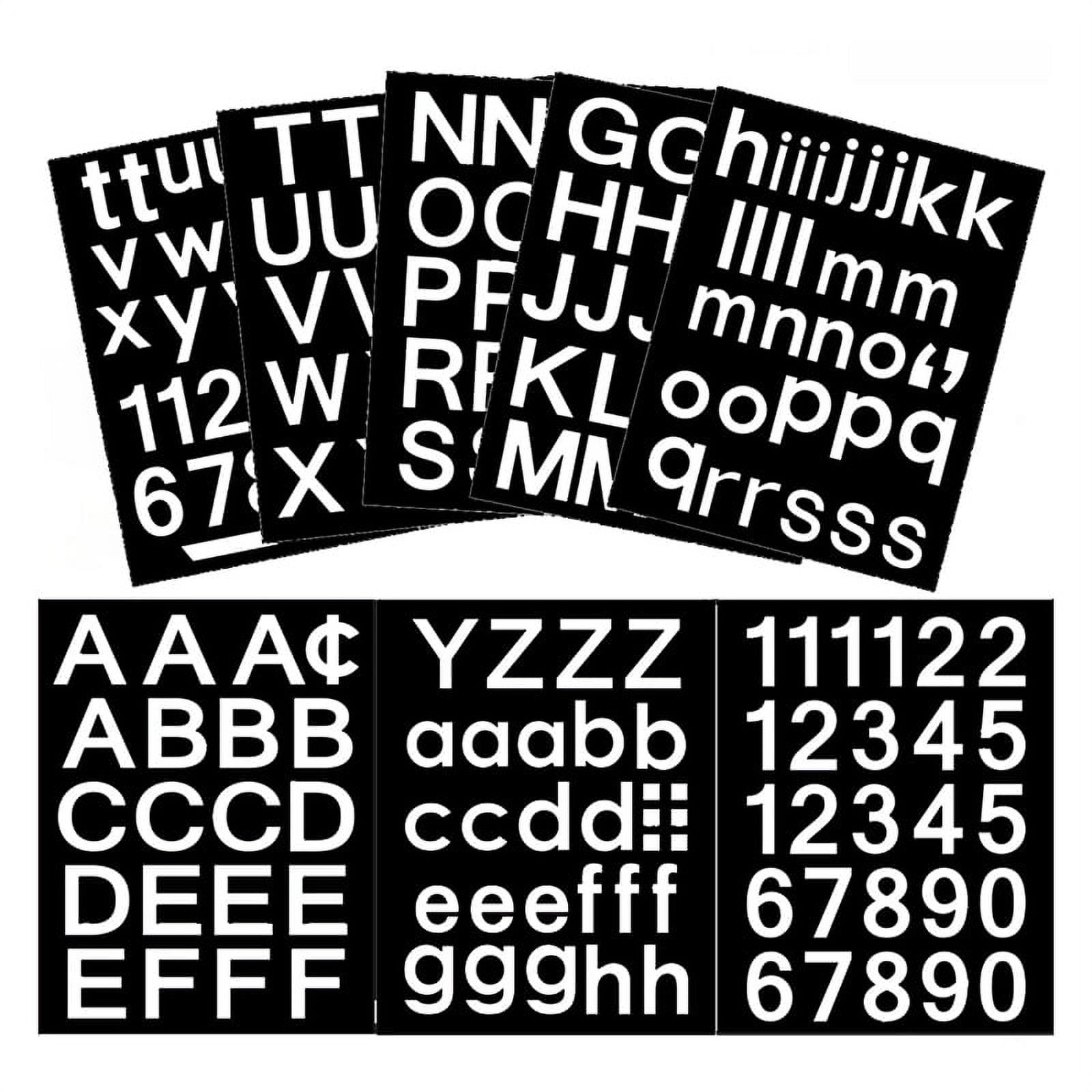 8 Sheets Self-Adhesive Vinyl Letters Numbers Kit, Mailbox Numbers Sticker for Mailbox,Signs,Window,Cars,Address Number, Size: One size, White
