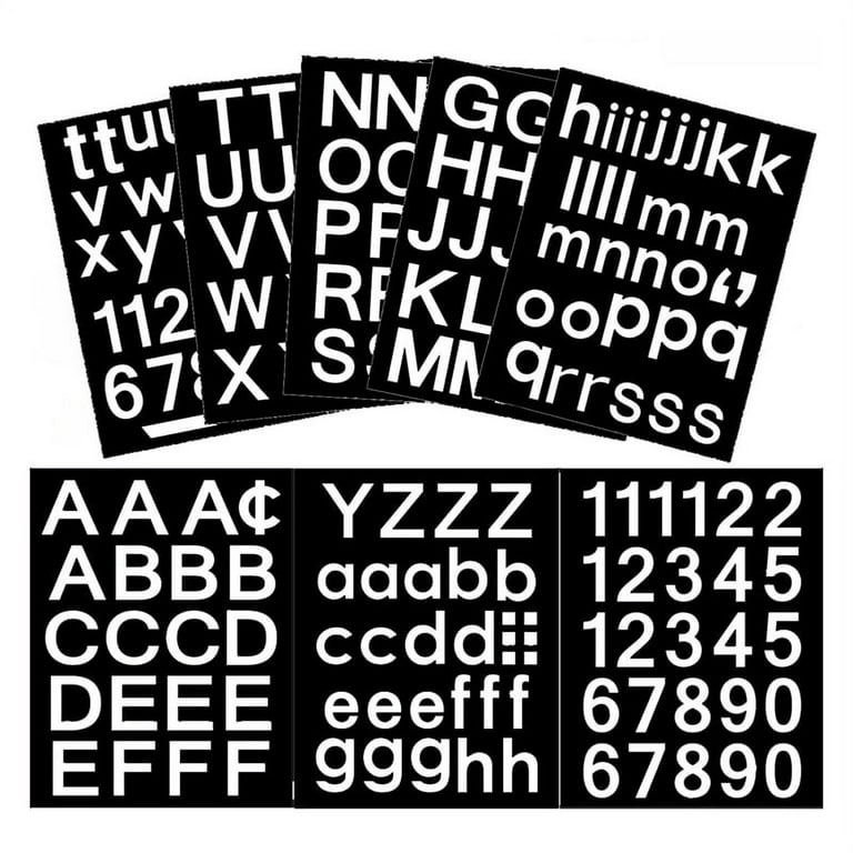 Self-Adhesive Vinyl Letter Stickers Black 0.5 Inch 208 Count/Sheet