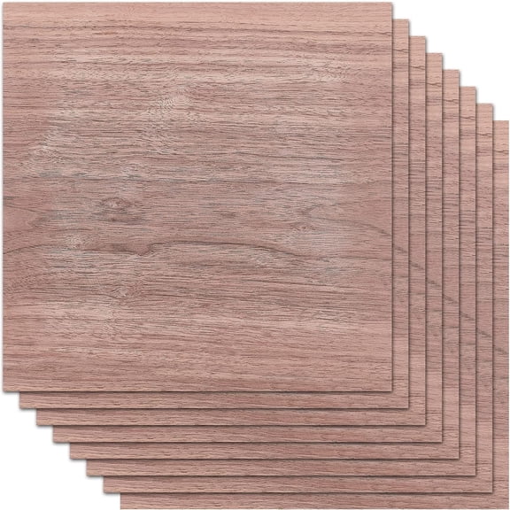 8 Sheets Walnut Wood Sheet 11.8x11.8inch Square Hardwood Veneer Boards for DIY Wood Craft DIY Project 0.5mm Thin