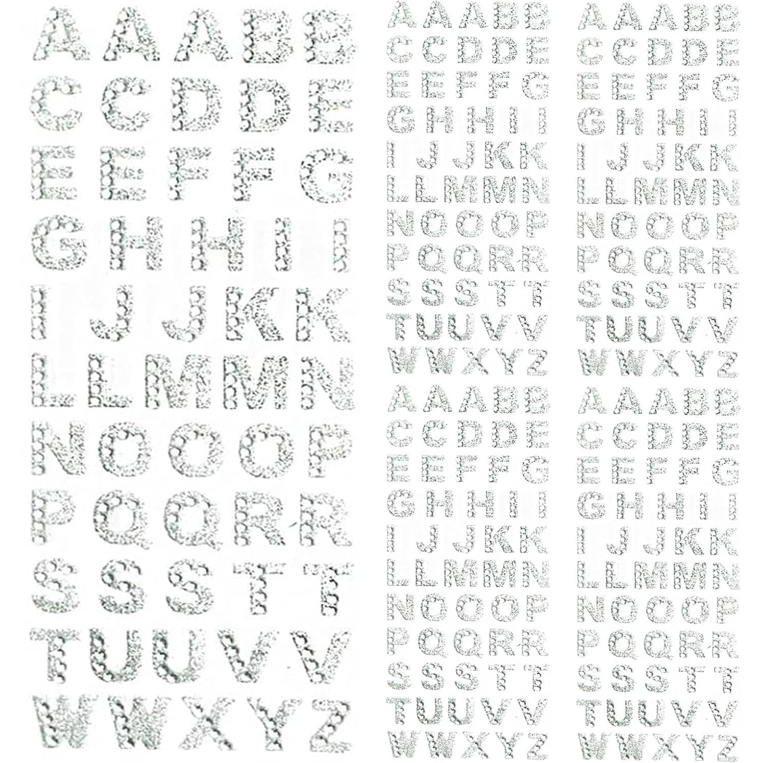 8 Sheets White Rhinestone Alphabet Stickers Glitter Self-Adhesive ...