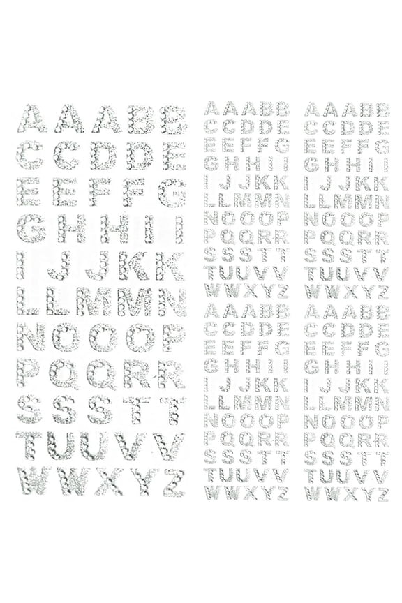 8 Sheets White Rhinestone Alphabet Stickers Glitter Self-Adhesive Diamond Letter A-Z Sticker Bling Crystal Stick on Letters for DIY Grad Cap Handicraft Art Card Decorations,