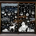 8 Sheets Winter Snowflakes Window Clings,Christmas Blue Oil Painting