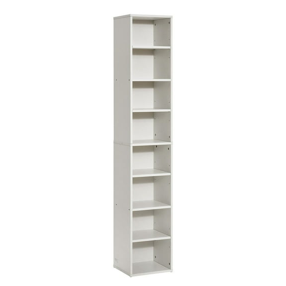 8-Shelf Tall Bookcase, 68 Inch Wooden Open Bookshelf, Freestanding Floor Display Storage Organizer for Office, Living Room, Bedroom, Library, Home Decor, White