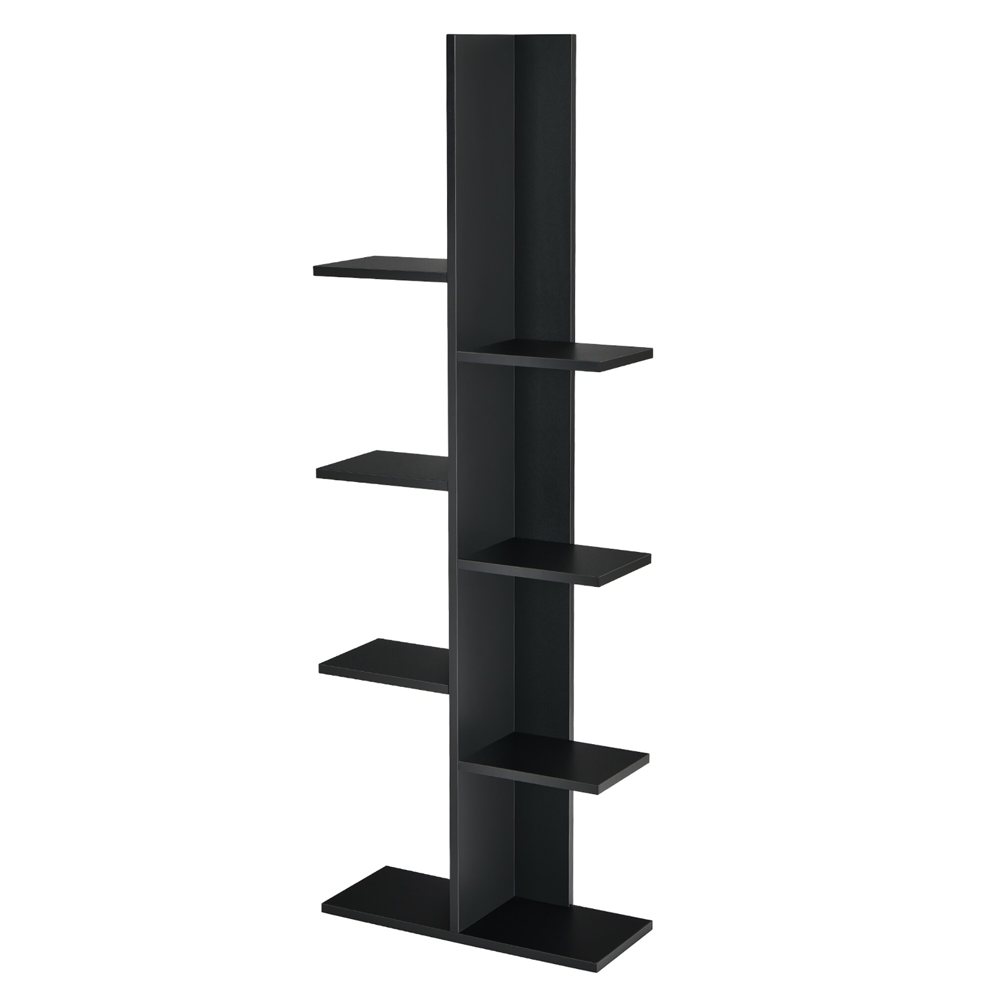 8 Shelf Tree Bookshelf Wooden Bookcase Free Standing Display Shelf