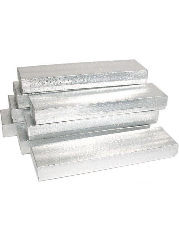 8 Silver Cotton Boxes Jewelry Bracelet Watch Displays 8"