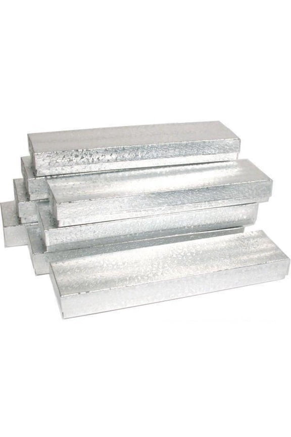 8 Silver Cotton Boxes Jewelry Bracelet Watch Displays 8"