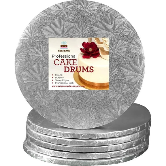 8" Silver Round Drum 1/2", 6 count