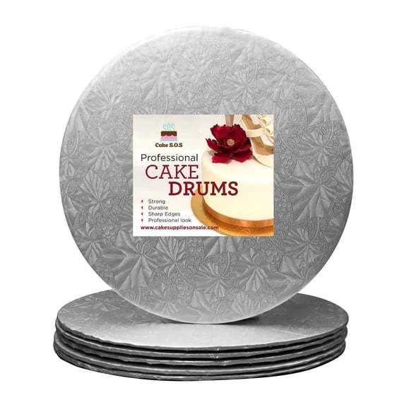 8" Silver Round Thin Drum 1/4", 6 count