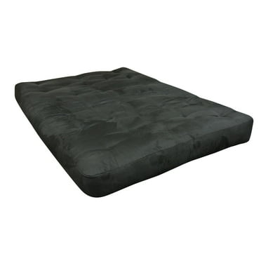 8" Single Foam & Cotton #607 Cott Size 30X75 Black Microfiber Futon Mattress-Color:Black,Material:Polyester