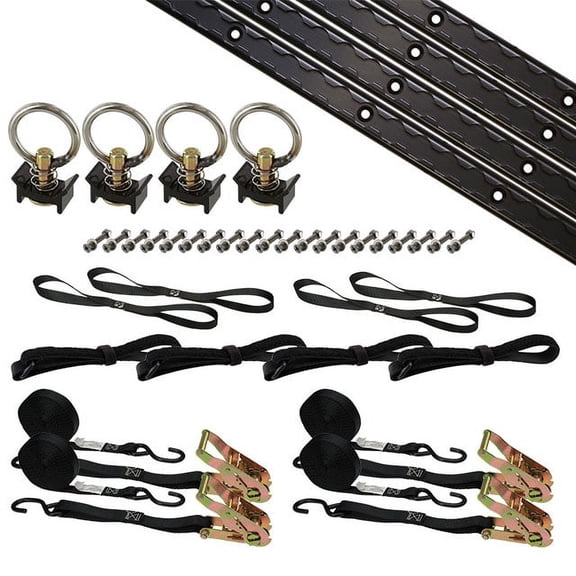 8' Single Tie Down System - Black