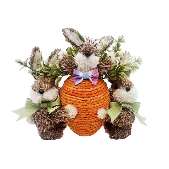 8" Sisal Bowtie Bunny with Friends Decor by Ashland - Easter Decoration for Home and Party