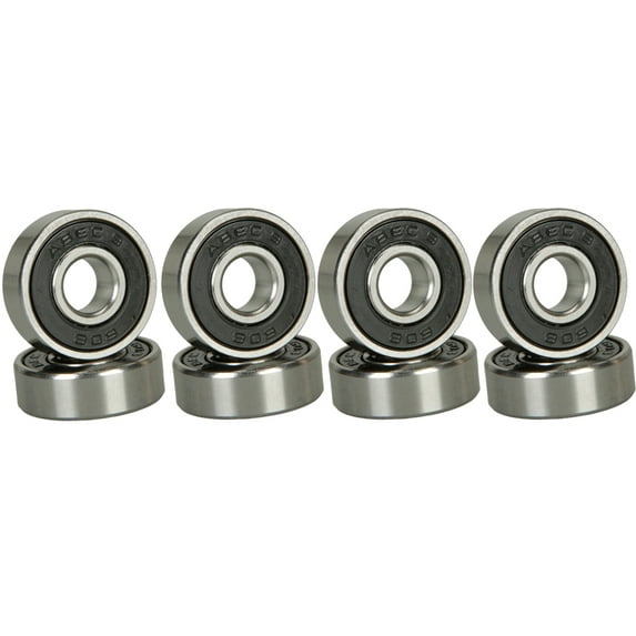 8 Skateboard Longboard Bearings PRECISION ABEC 9 BLACK SHIELD