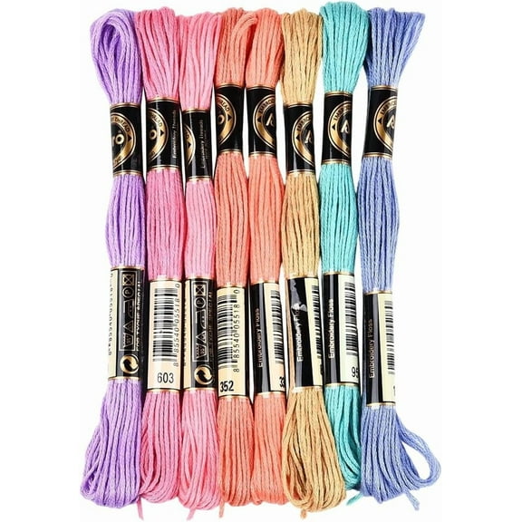 8 Skeins 6 Strands Colorful Embroidery Floss Variegated Cross Stitch Thread Needlepoint Gradient Friendship Bracelet String Yarn Threads Bulk