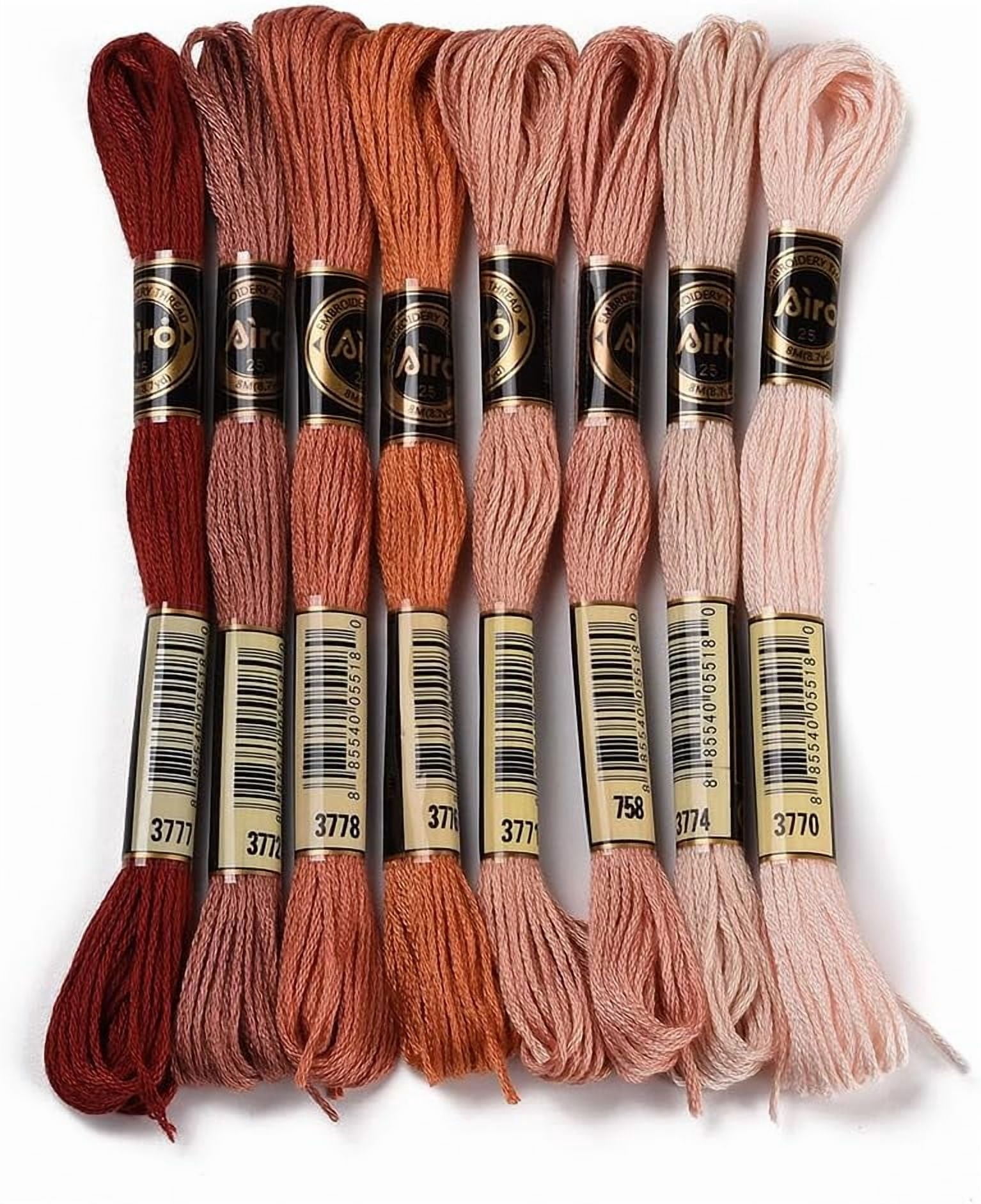 Strands Sewing 8 Skeins 6 Strands Dark Red Embroidery Floss Friendship Bracelet String ...