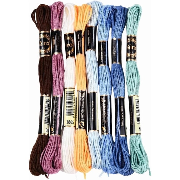 8 Skeins 6 Strands Hand Variegated Embroidery Floss Gradient Stitch Thread Polyester Friendship Bracelet String Yarn Bracelets Threads Bulk for Sewing Knitting Craft Crochet Stitching